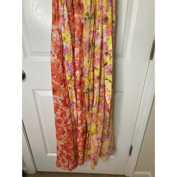 Rococo Sand Nesh Maxi dress orange yellow floral metallic sz XS - Picture 13 of 16
